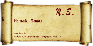 Misek Samu névjegykártya